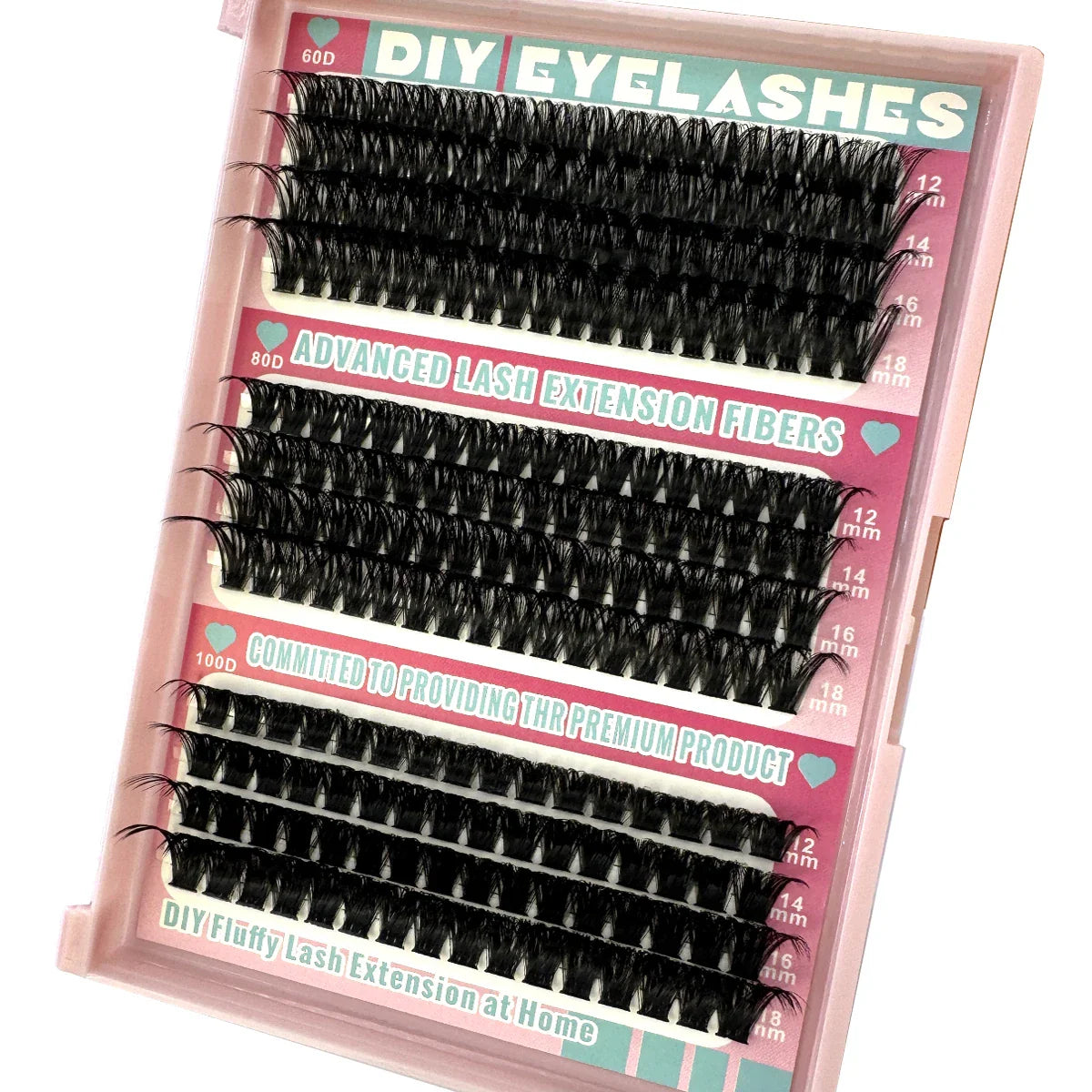 60D/80D/100D Mixed Eyelash Clusters – 10-18mm Wispy Individual Lash Extensions, 266/280pcs DIY Mink False Lashes for Makeup