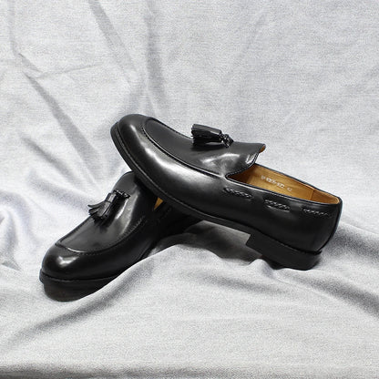 Men’s Italian Style Leather Loafers - Tassel Slip-On Wedding, Party & Office Dress Shoes