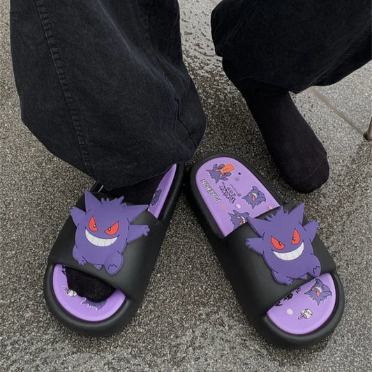 Pokemon Gengar Anime Slippers — Trendy Anti-Slip EVA Slippers for Men & Women, Cool Couple Gift