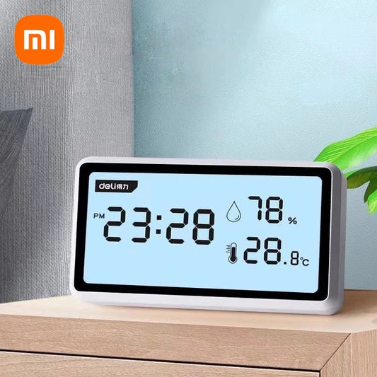 New Xiaomi Electronic Thermometer Hygrometer Weather Station: High Precision with Table Clock Function - Mini LCD Thermometer Tools