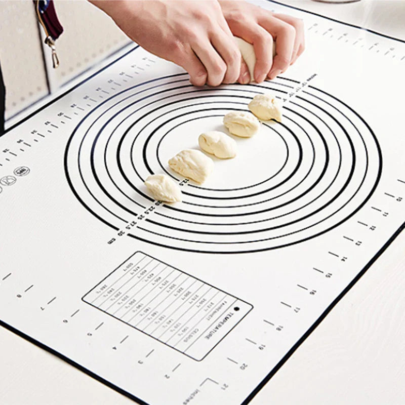Silicone Pad Baking Mat: 60/50/40cm Sheet for Kneading Dough - Non-Stick Kitchen Tool for Rolling Pizza and Large Dough