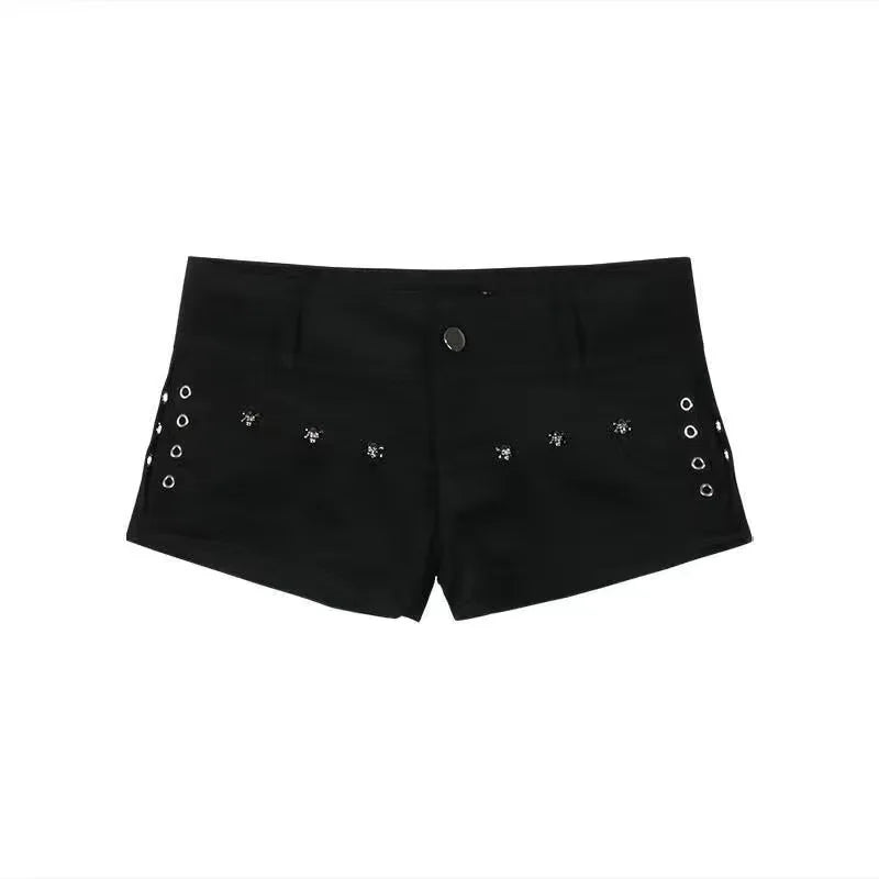 Summer Women’s Y2K Streetwear Gyaru Harajuku Vintage Low Rise 2000s Denim Jean Shorts Hot Pants