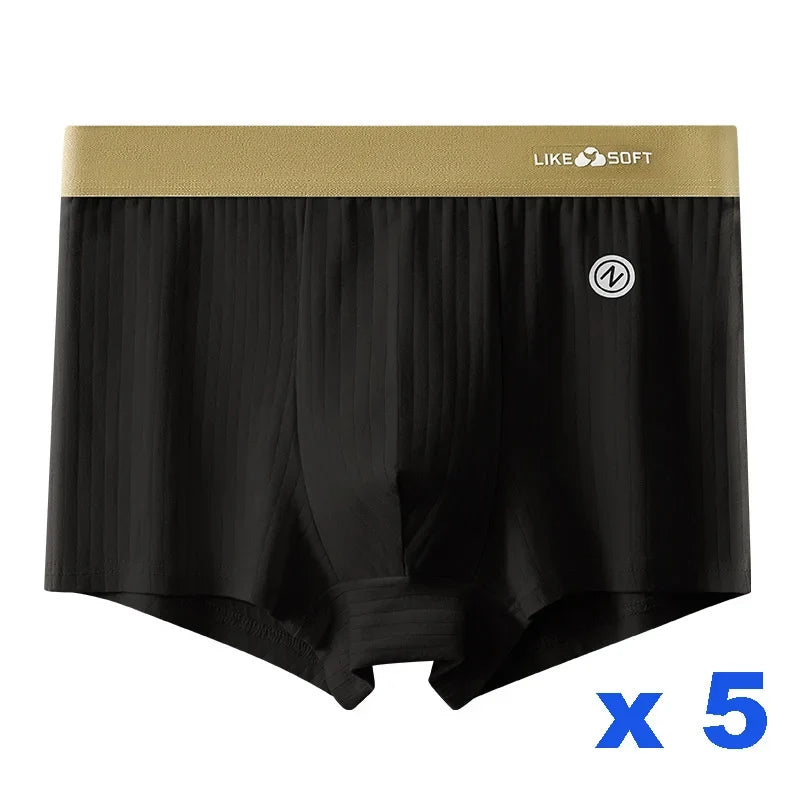 5PCS Men's Striped Boxer Shorts - Funny Comfortable Underwear with U-Convex Design