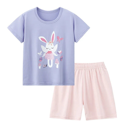 Kids' 2-Piece Summer Outfit Set - Cute Short Sleeve Top and Shorts for Boys & Girls