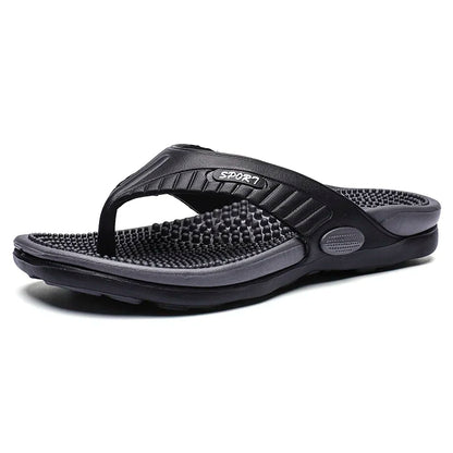 Men's Massage Flip Flops – Breathable Summer Beach Sandals, Luxury Comfort Slippers, Plus Size 46