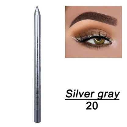14-Color Waterproof Eyeliner Pencil – Long-Lasting Smokey Punk Style High-Pigment Shimmer Eyeshadow Stick
