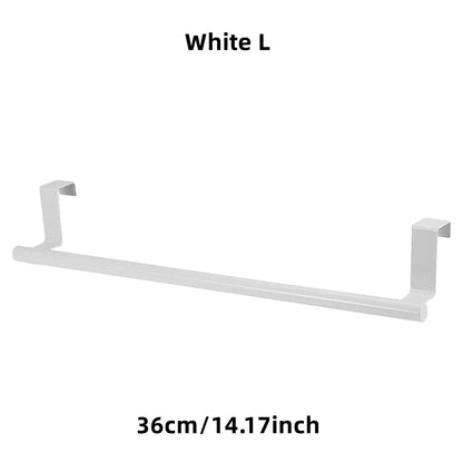 1/2pcs Over-Door Towel Rack – Stainless Steel Hanging Bar for Bathroom & Kitchen Cabinets, White & Black Shelf Hanger