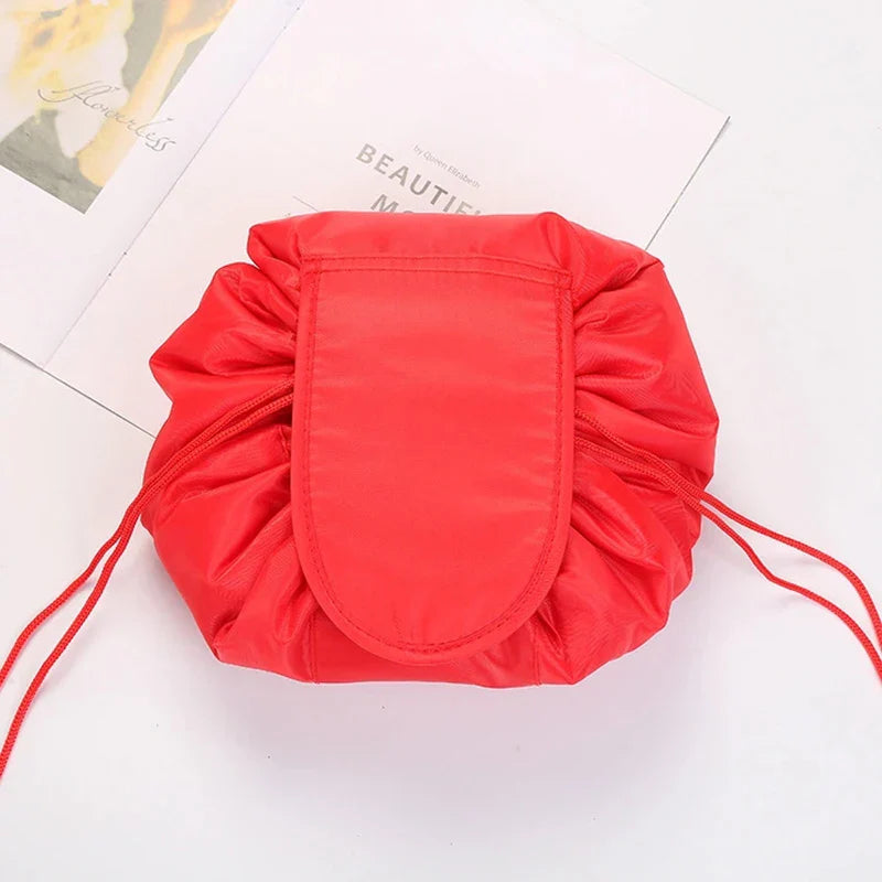 Women’s Drawstring Cosmetic Bag — Portable Waterproof Travel Makeup Organizer & Toiletry Beauty Pouch
