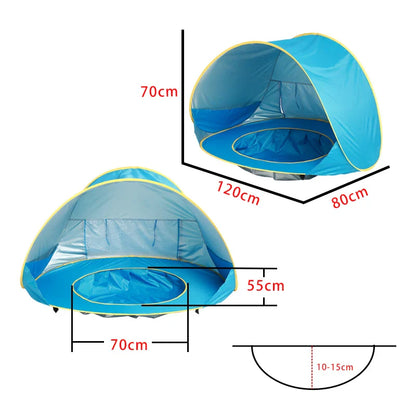 Portable Baby Beach Tent – UV Protection Sun Shelter for Infant, Outdoor Play & Swimming Pool Toy House