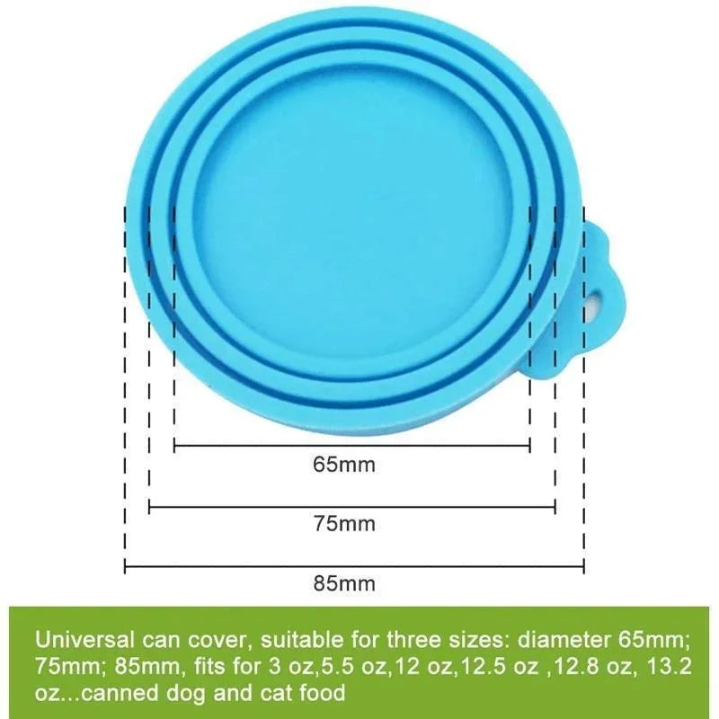 3-in-1 Reusable Pet Food Can Silicone Cover: Seal Cap Lid for Dogs and Cats - Suitable for 8.5cm/7.5cm/6.5cm Storage Tin, Essential Pet Supplies
