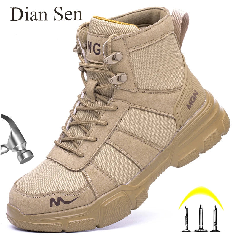 Indestructible Work Boots – Steel Toe Safety Shoes for Men & Women, Puncture-Proof, Non-Slip Sneakers for Work