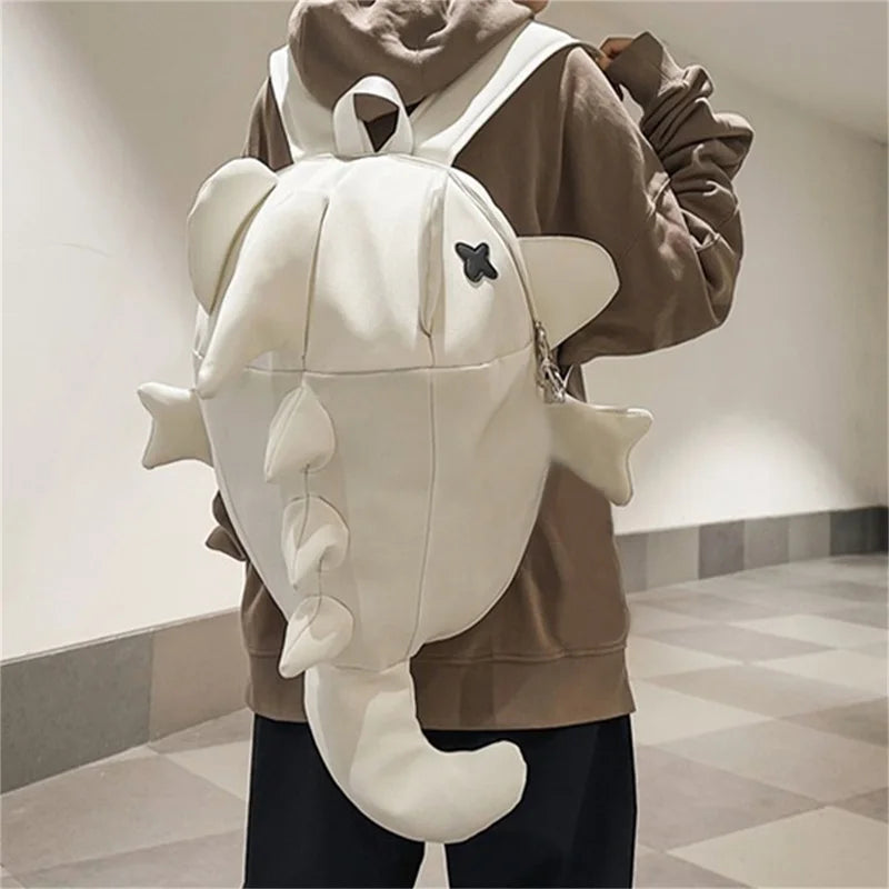Unisex Shark-Shaped Backpack – Trendy Large Capacity School & Daily Bag for Casual Street Use (Pendant Not Included)