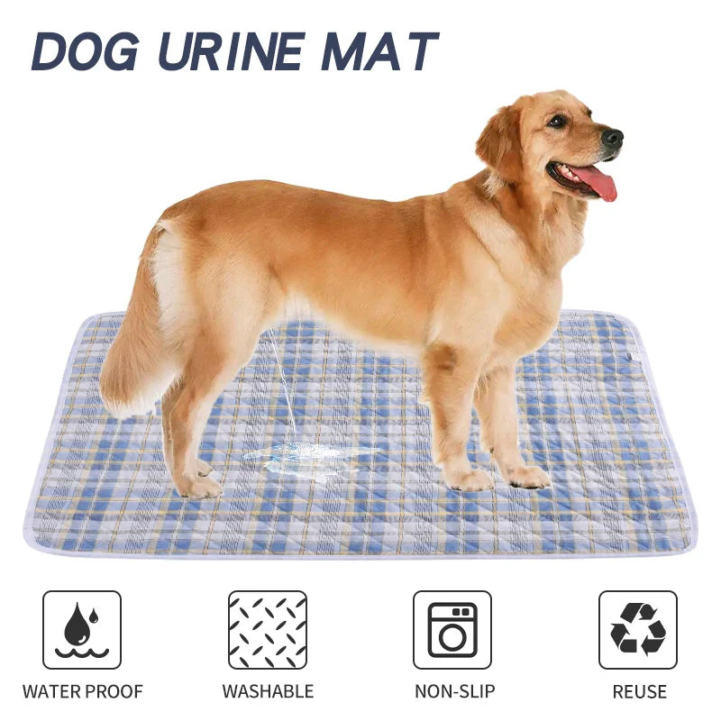 Washable Dog Pee Pad – Absorbent Reusable Plaid Pet Training Mat & Toilet Seat Cover (Home/Outdoor)