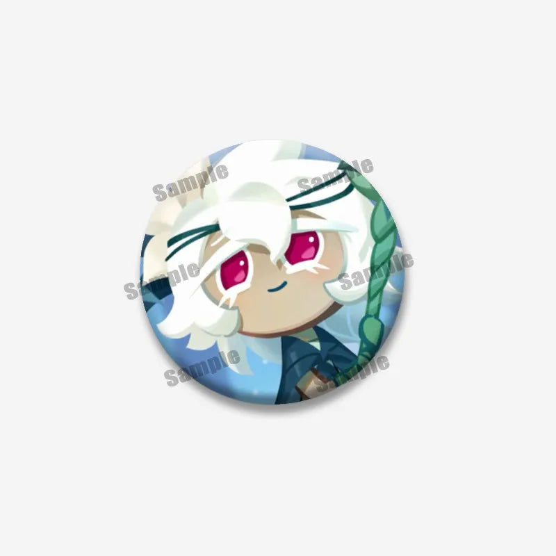 Cookie Run Kingdom Meringue & Jellyfish Enamel Badge – Round Brooch for Backpack, Jewelry Pin & Party Gift