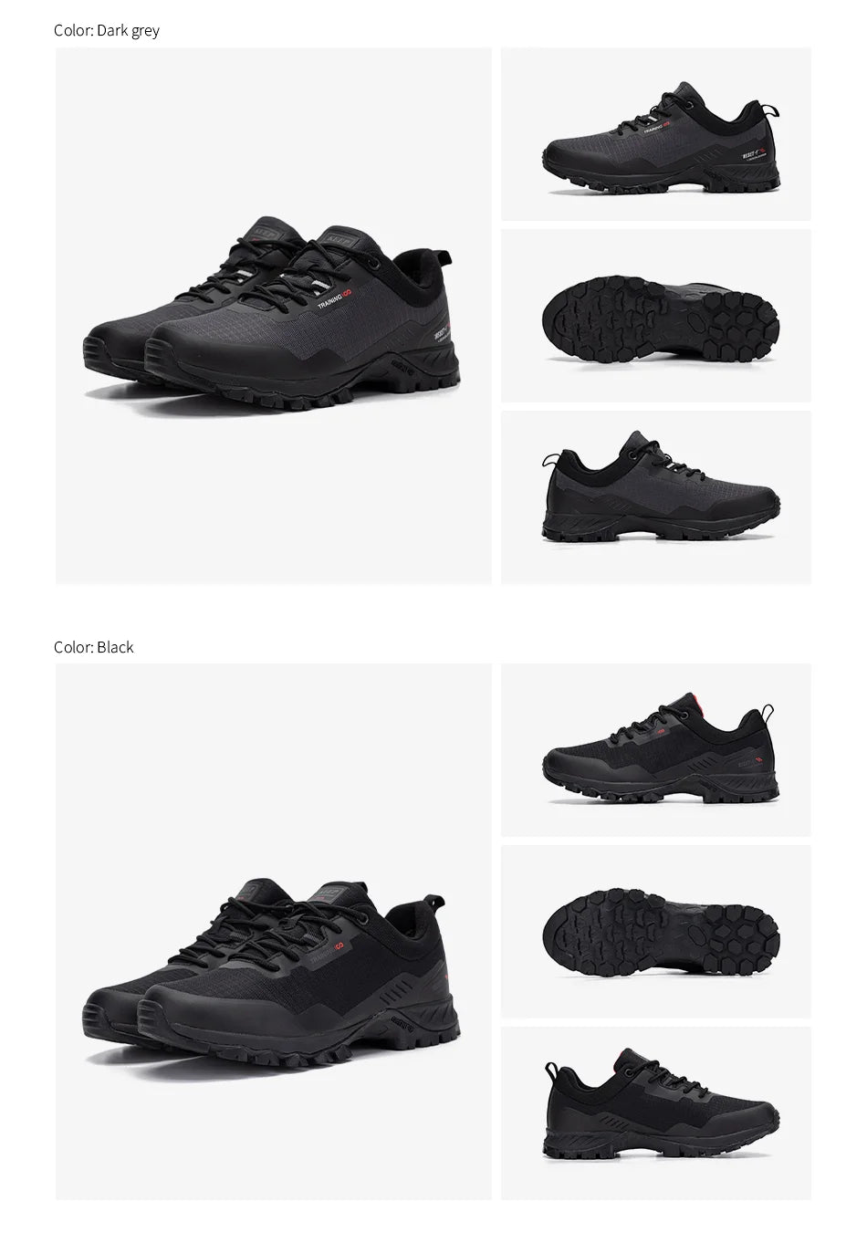 Baasploa Men's Waterproof Hiking Shoes – Anti-Skid, Wear-Resistant Outdoor Sneakers for Travel & Sports