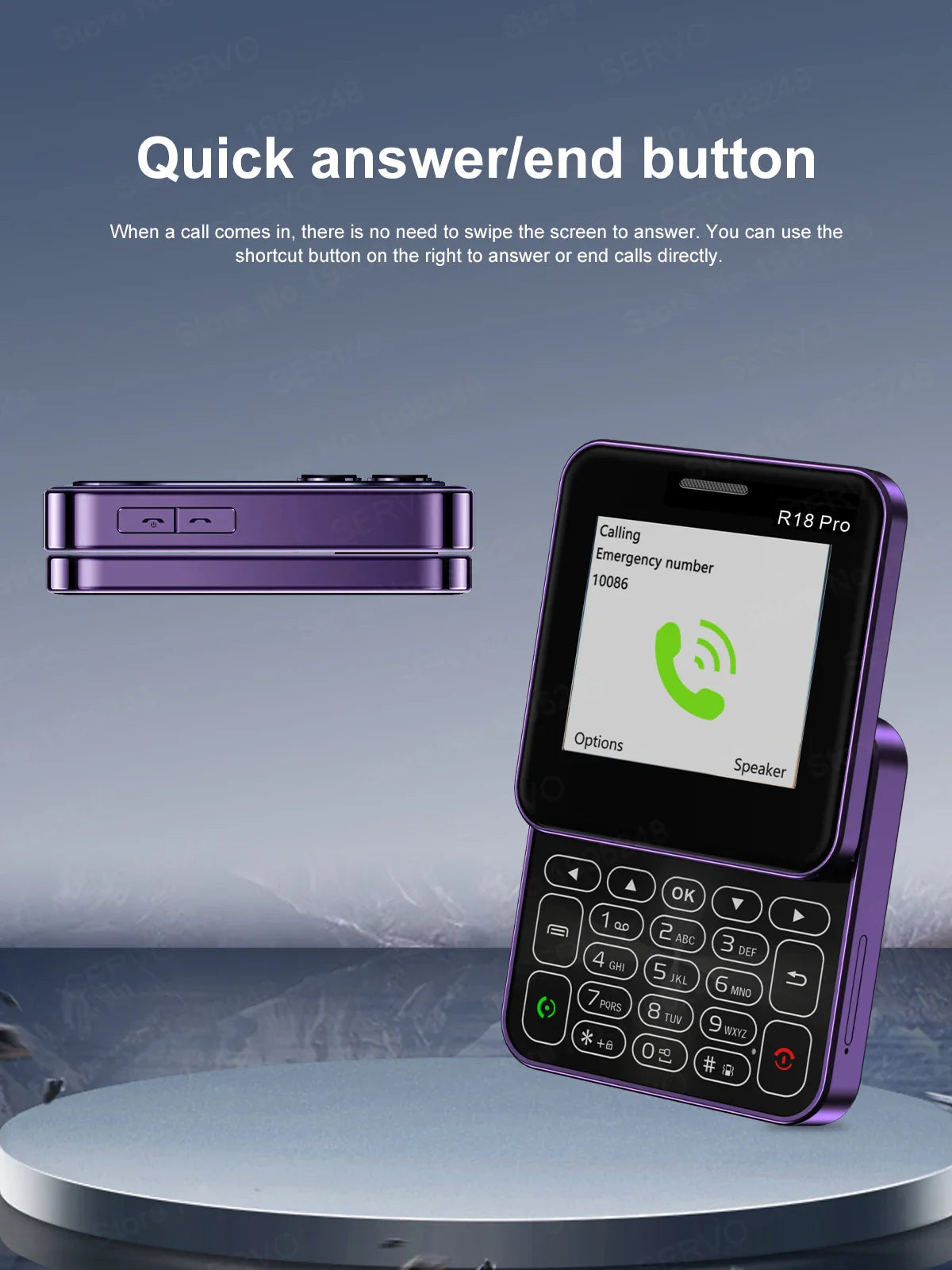 2024 NEW SERVO R18Pro Mini Mobile Phone – 2.4" Rotating Screen, Button Slider, Flashlight, Magic Voice, Dual SIM Standby