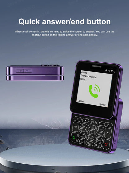2024 NEW SERVO R18Pro Mini Mobile Phone – 2.4" Rotating Screen, Button Slider, Flashlight, Magic Voice, Dual SIM Standby