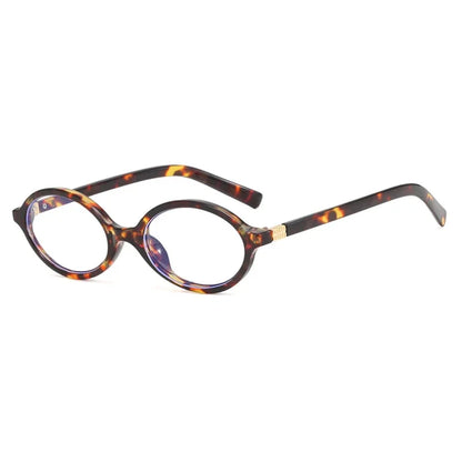 Oval Small Frame Retro Glasses for Women - Korean Plain Style Anti-Blue Light Eyewear, Ladies Optical Spectacles