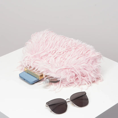 Dopamine Y2K Plush Clutch Bag – Candy-Colored Women's Clip Purse for Dinner or Party Dresses