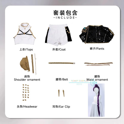 Zoey Rumi Mira Demon Hunters Cosplay Costume (HUNTR X Kpop) — Halloween/Stage Wig & Uniform