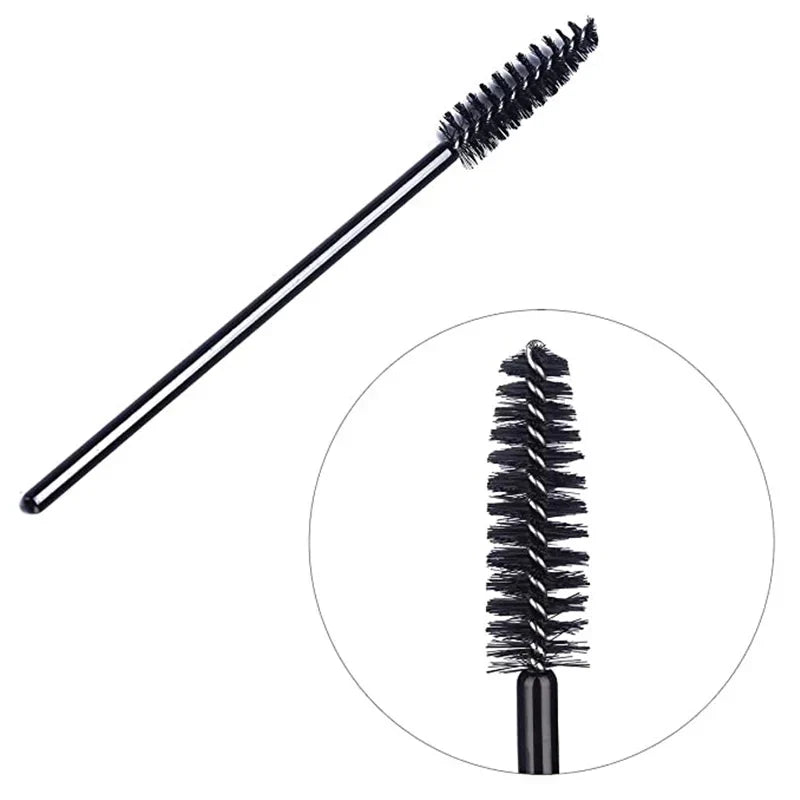 50/1000pcs Disposable Eyelash Brushes - Mascara Wands, Eyebrow Spoolie Applicators & Makeup Extension Tools