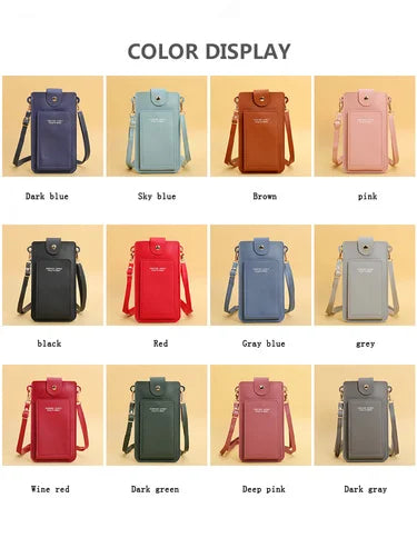 Women's Soft Leather Wallet & Touch Screen Phone Purse – Crossbody Shoulder Bag Handbag