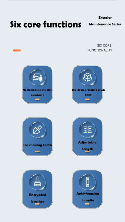 Winter Car Snow Shovel & Ice Scraper – Extendable Detachable Windshield Cleaning Brush Tool