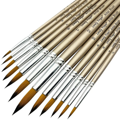 12-Piece Premium Artist Paint Brush Set – Durable Nylon Bristles for Acrylic, Watercolor, Oil & Body Painting
