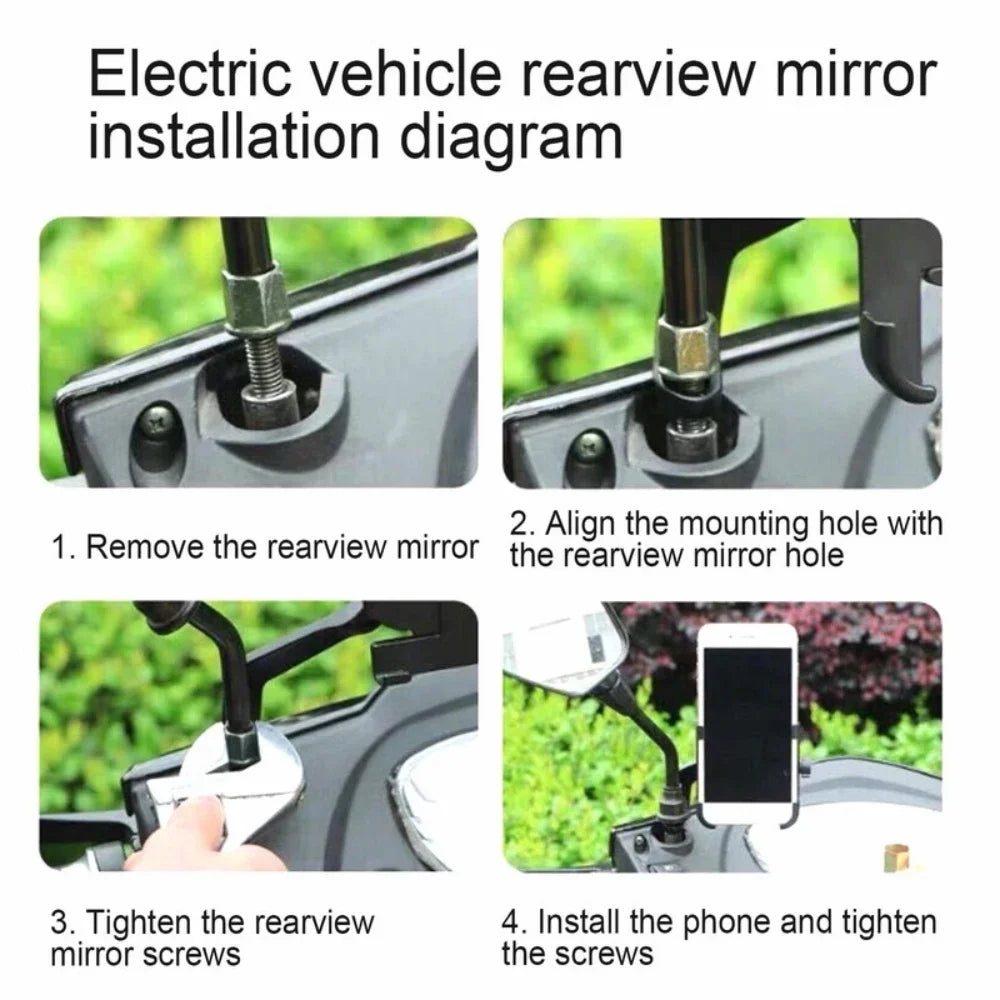 Aluminum Alloy Motorcycle & Bicycle Phone Holder — GPS Mounting Clip & Handlebar Bracket