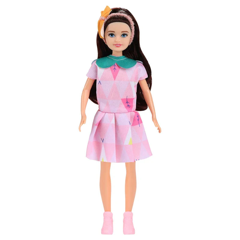 Kawaii 7-Inch Fashion Dolls for Little Girls – 23cm Female Figures for DIY Playhouse, Baby Toys & Gift