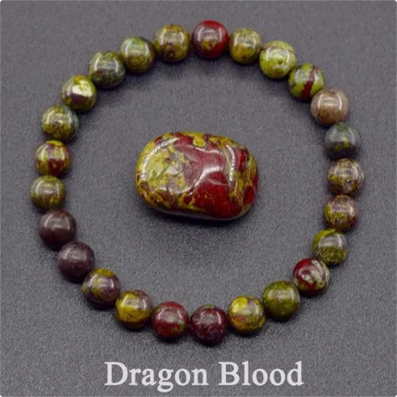 8MM Natural Epidote Zoisite & Lava Stone Bead Bracelet - Tiger Eye & Quartz Jewelry for Women