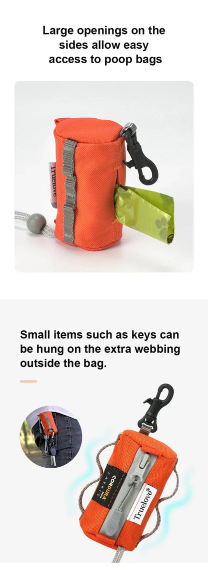 Truelove Pet Dog Poop Bag Holder – Adjustable Dispenser with Carabiner for All Leashes TLB2012