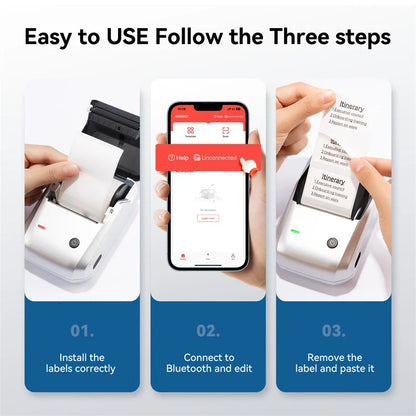 NIIMBOT B1 Portable 2-Inch Thermal Label Printer – Mini Bluetooth Adhesive Sticker Maker for Smartphone & PC