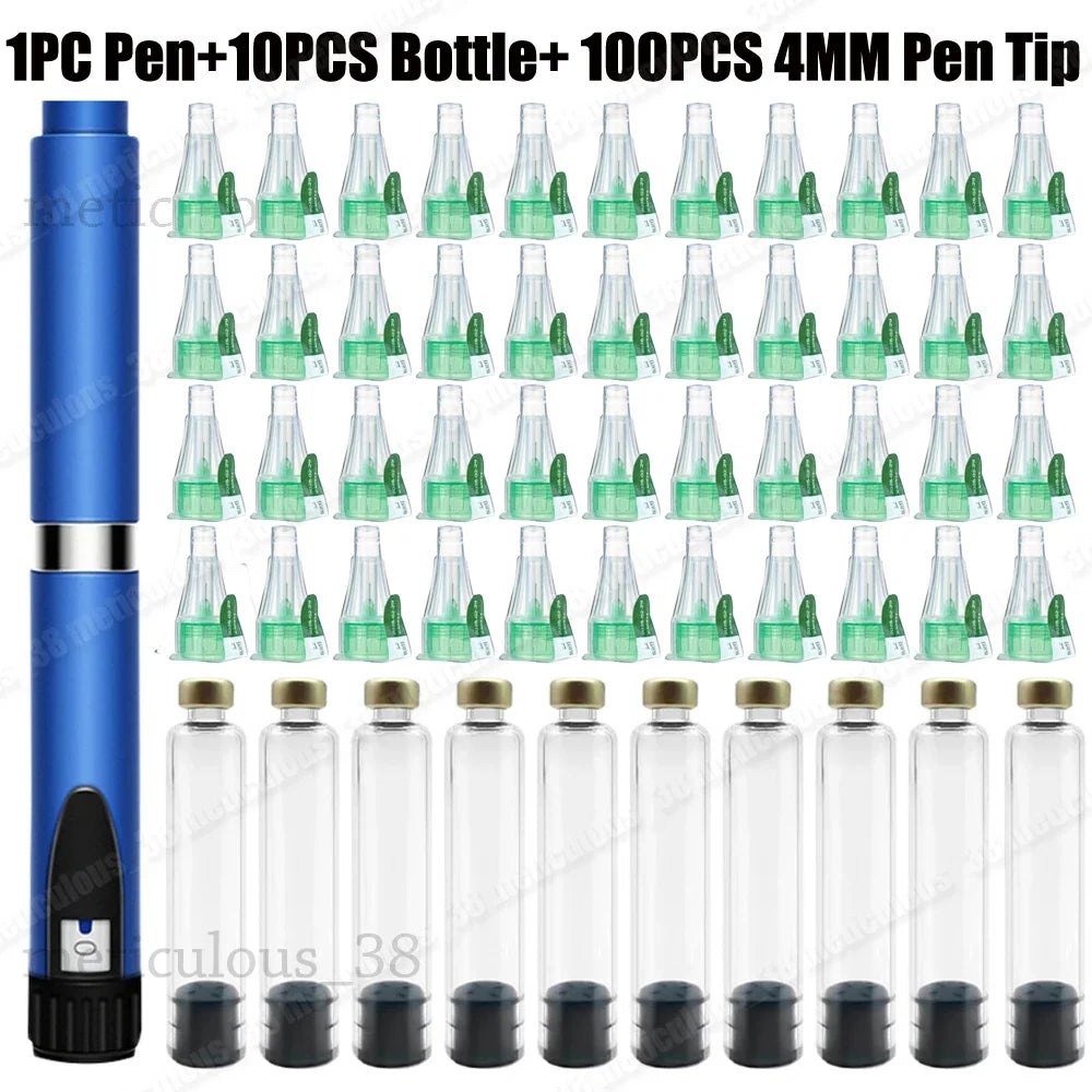 Magic Pen 3ml Empty Cartridge Kit — 4mm Pen Tip Cassette Bottle for Lilly Insulin Pen, Sterile Individual Packaging