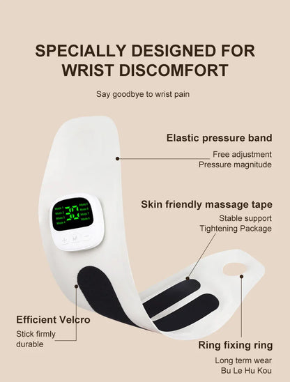 Electric Cordless Wrist Massager – USB Rechargeable Vibrating Massager for Carpal Tunnel & Fatigue Relief
