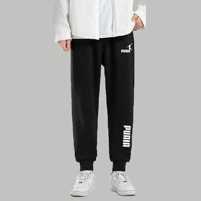 PUAIA Men’s Jogging Pants – Autumn Winter Sport Trousers, Loose Fit Fitness Streetwear Solid Color Outfit