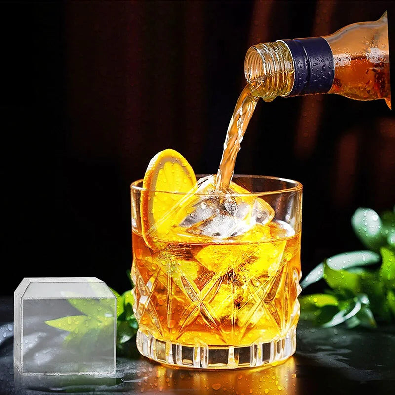 Silicone Large Ice Cube Molds – 2-Inch Big Ice Trays with Removable Lid, BPA-Free, Flexible & Stackable