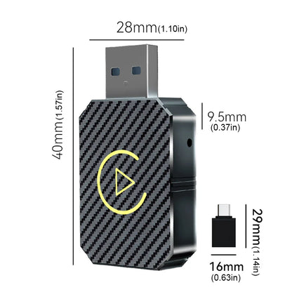 2-in-1 Wireless CarPlay & Android Auto Adapter — WiFi & BT5.0 Smart Mini Dongle, Plug & Play Fast Connect