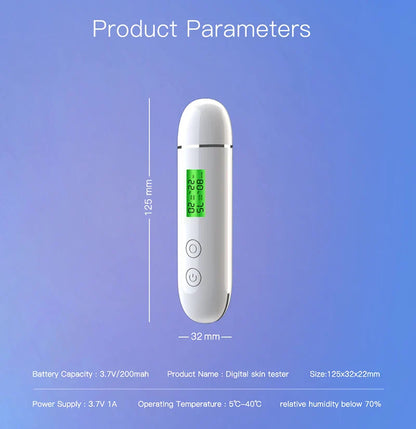 LCD Digital Skin Analyzer Pen — Face Tester for Moisture, Oil & Skin Health with Fluorescent Display