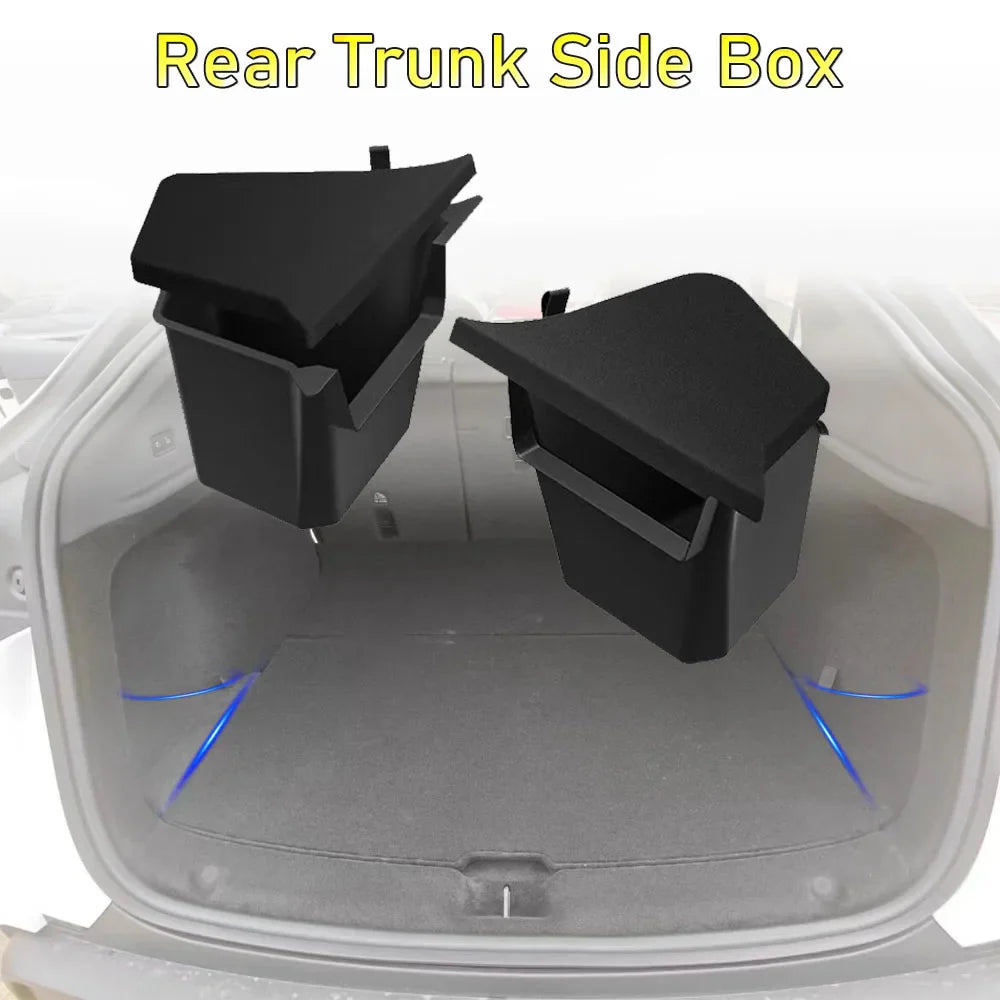 USVOTOV Trunk Organizer for Tesla Model Y 2025 – Rear Storage Bins & Side Box TPE Accessories