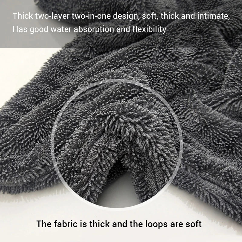 SEAMETAL 1200GSM Microfiber Car Wash Towel – Double-Sided Ultra Absorbent Cleaning & Drying Cloth