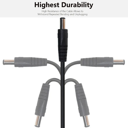 DC Male to Male Power Adapter Cable - 5.5x2.1mm & 5.5x2.5mm Round Connector Extension Cord for DC Devices