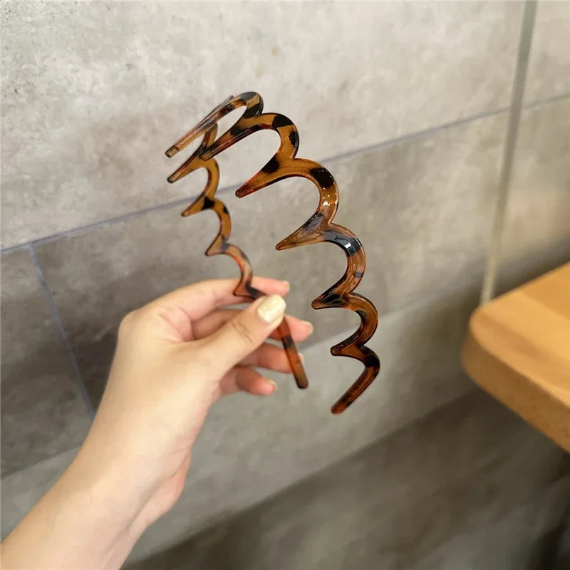 Fashion Wave Headbands for Women – Solid Color Toothed Non-Slip Hair Bands, Face Wash & Sports Hairbands, Hair Accessories for Girls