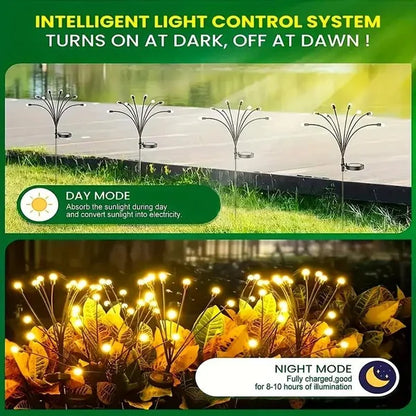 Solar Wind Firefly Garden Lights – LED Outdoor Lawn Lamp with Wind-Driven Effect, Landscape Ground Plug Holiday Garden Decoration