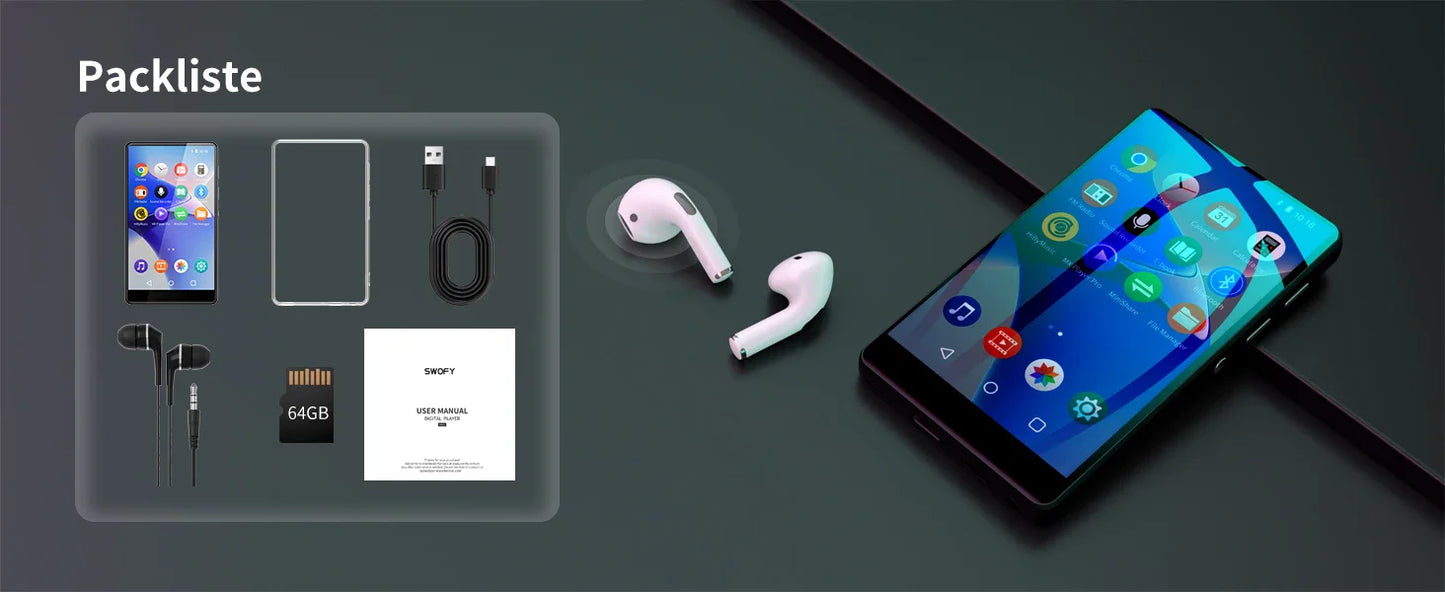 80GB Android MP3 Player — 4.0" Full Touch Screen with Bluetooth, WiFi, Built-in Speakers & Browser Support
