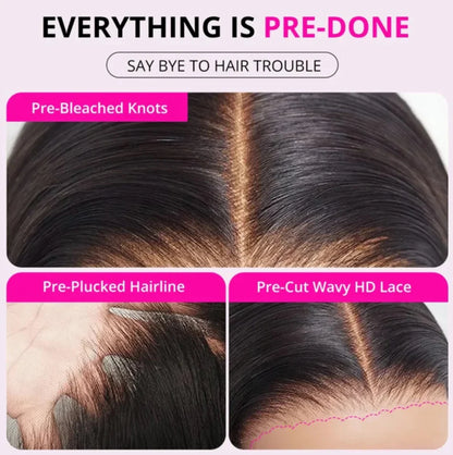10A Human Hair Glueless Wig – Ready-to-Wear 6x4 HD Transparent Lace, Pre-Cut Bleached Knots, Kinky Curly Style