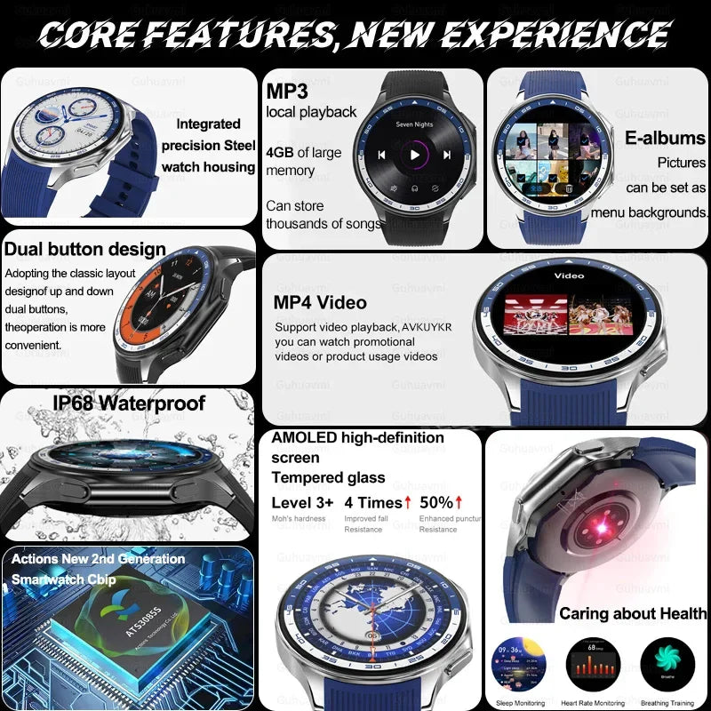 2024 OPPO Watch X Smartwatch — 4G, AMOLED Display, Music & Video, Bluetooth Call, IP68 Waterproof, Compatible with TWS Earphones
