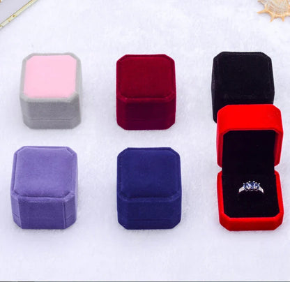 6PCS Red Velvet Heart Ring Boxes – Romantic Jewelry Display & Gift Case for Engagement, Wedding & Wholesale