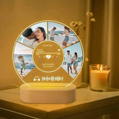 Customized Spotify Music Plaque – Personalized Acrylic Photo Frame Lamp for Anniversary, Birthday & Romantic Gifts