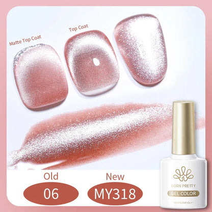 BORN PRETTY Cat Magnetic Gel Nail Polish 117 Colors 10ml Full Coverage Semi-Permanent Soak-Off Nail Varnish for Salon Manicure Glitter Cat Eye Nails